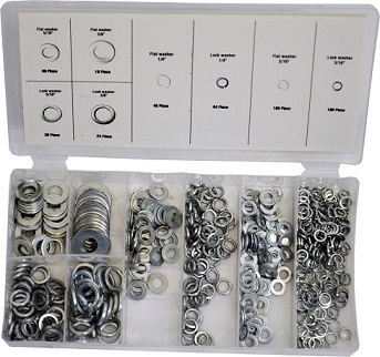 GRIP - 500 PC FLAT/ LOCK WASHER ASSORTMENT 